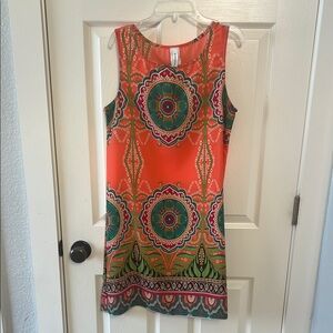 Rouge Orange Black Sheath Mini Dress